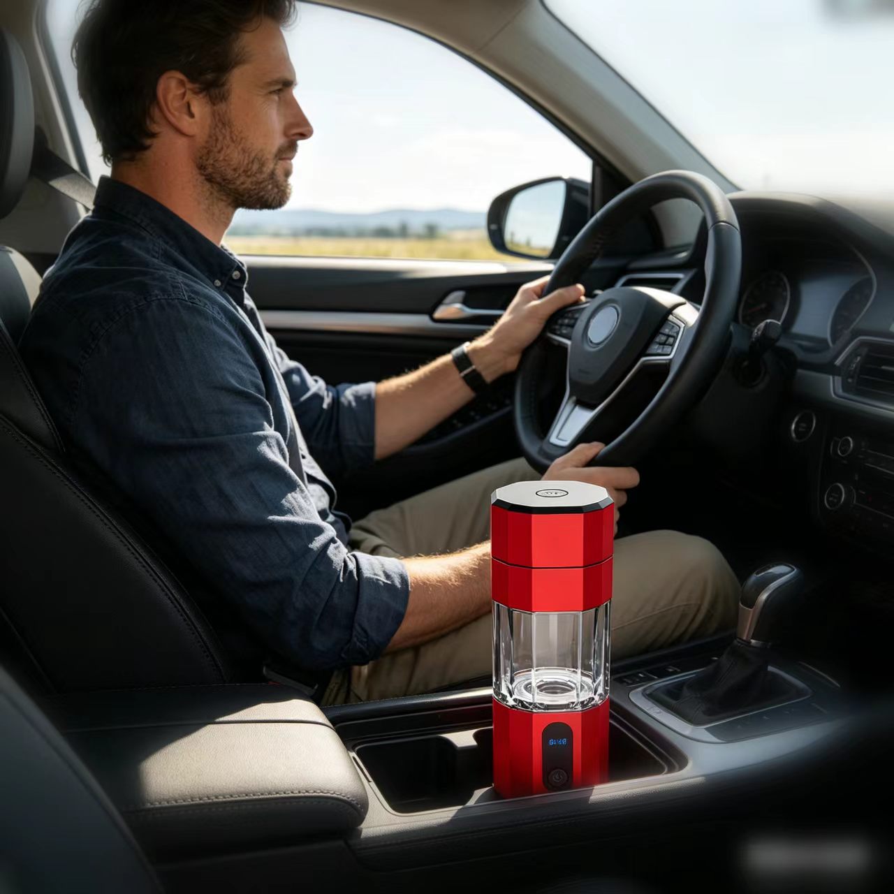 portable hydrogen water bottle for car using