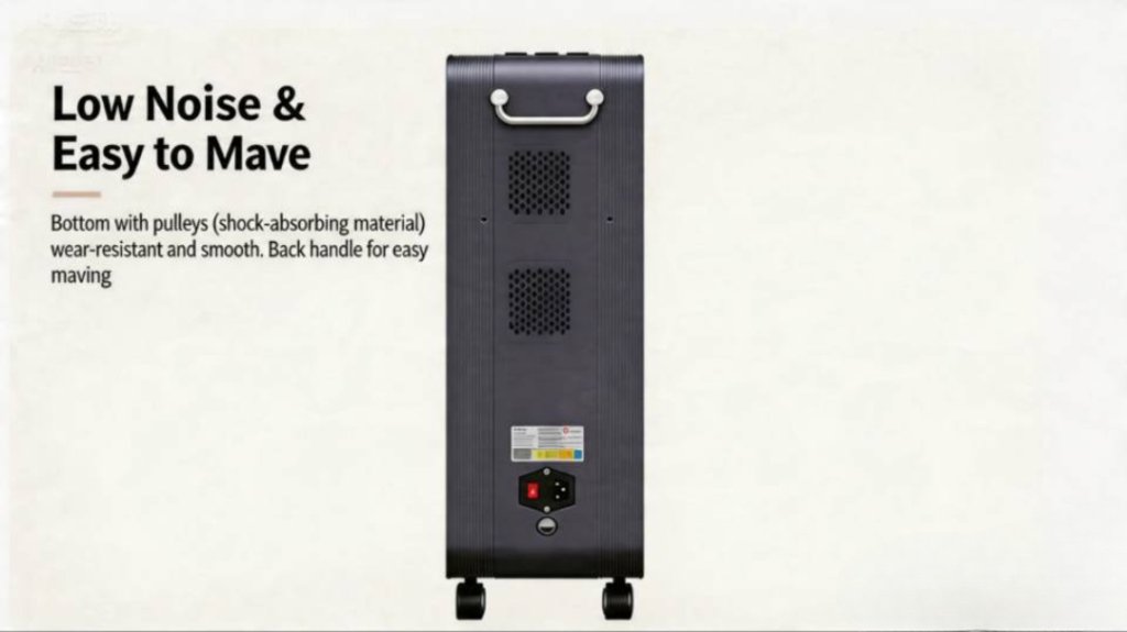 real view of 3000ml/min hydrogen generator with wheels and handle for easy moving