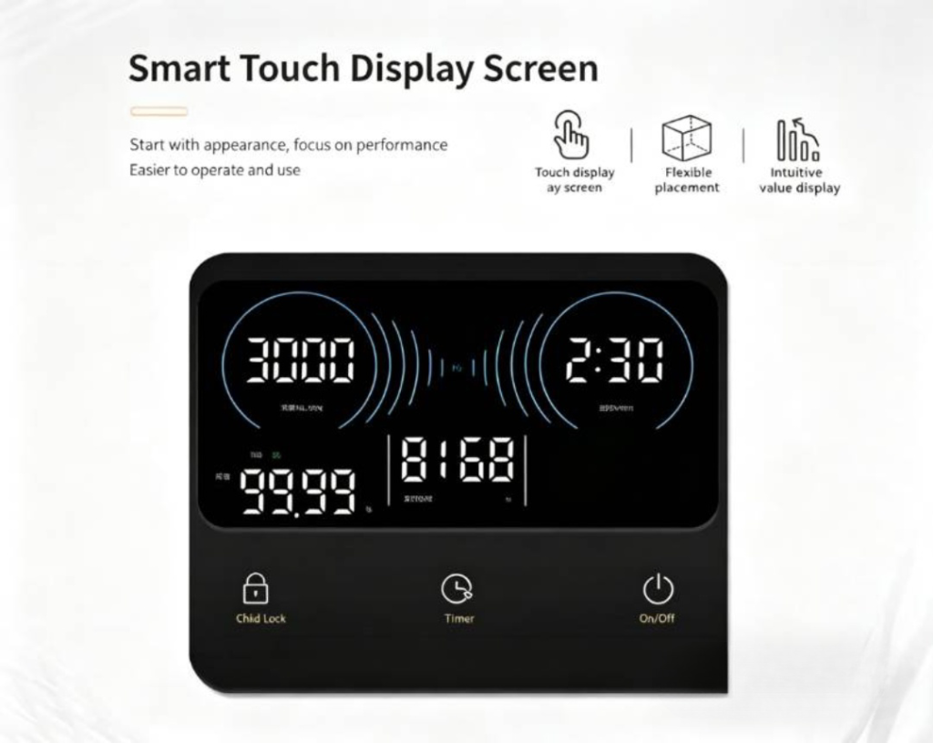 smart touch screen control panel for adjustable flow hydrogen generator
