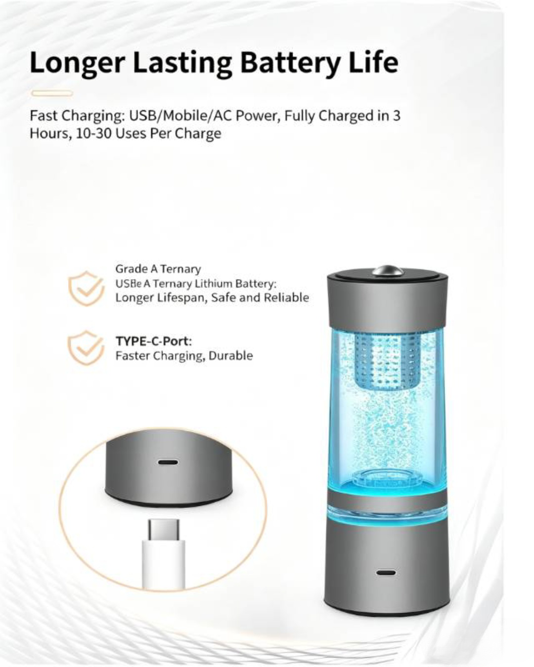 Long Battery Life & Fast Charging