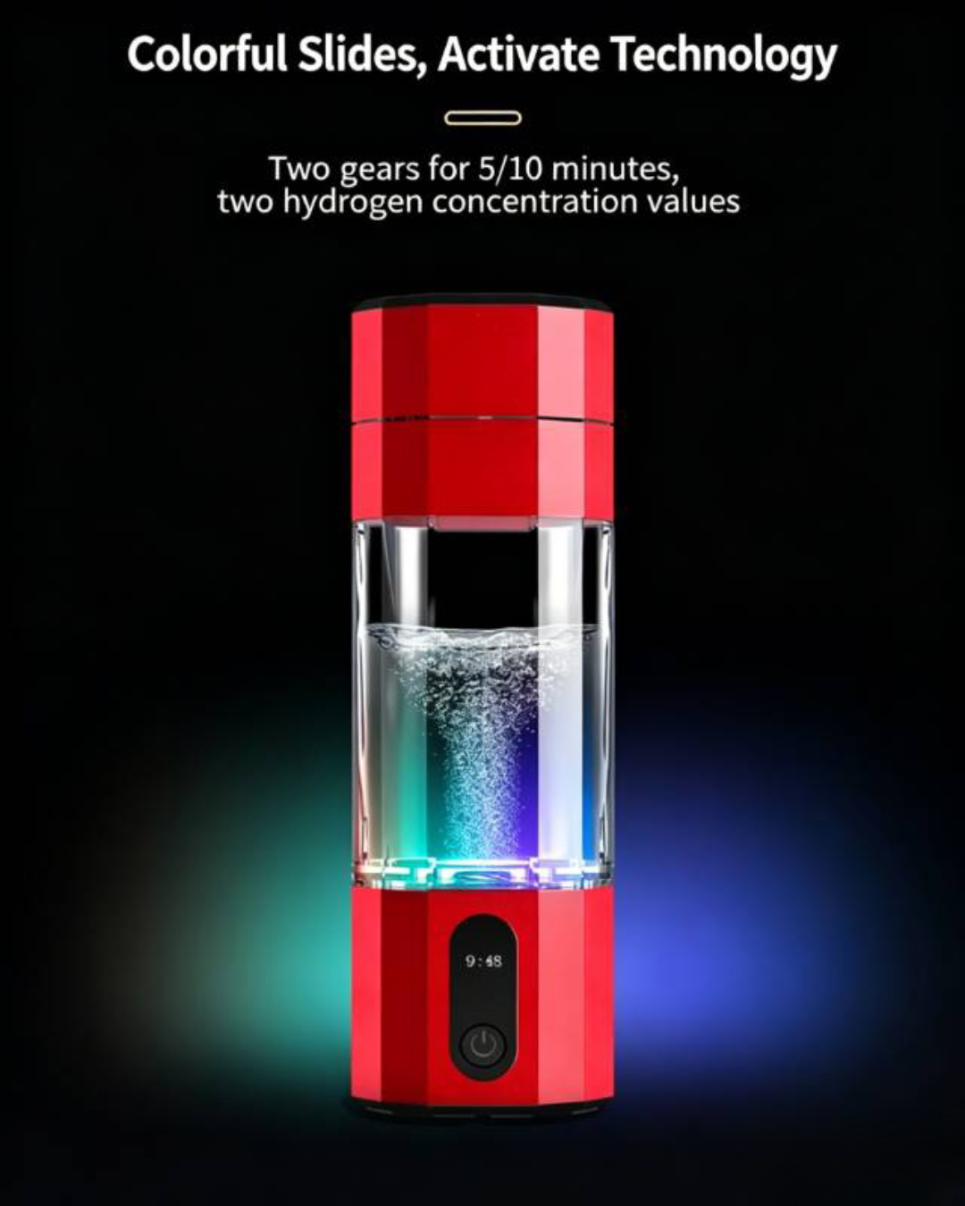 Hydrogen Water Bottle Colorful Light